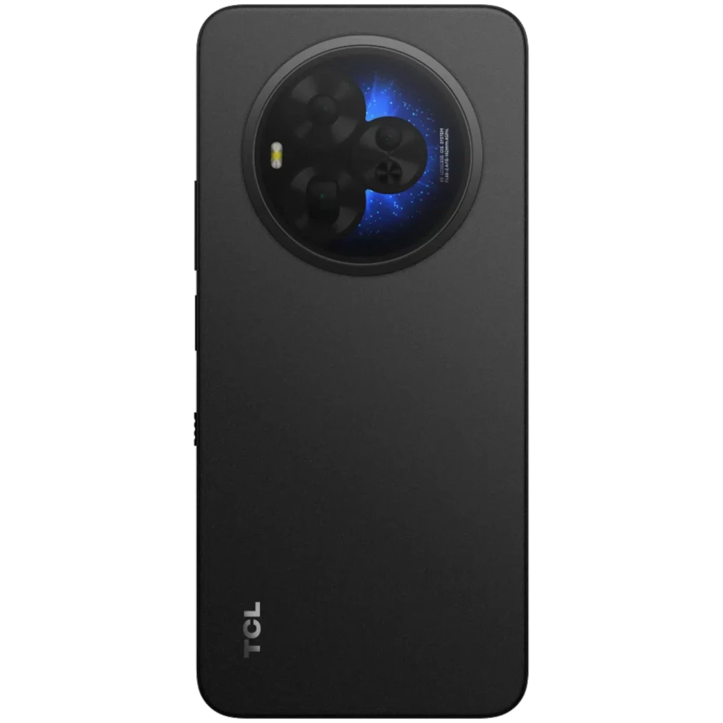 TCL 60 NXTPAPER Ultra 5G negro con módulo de cámara circular triple y flash, acabado mate elegante y bordes curvos, diseño resistente IP68