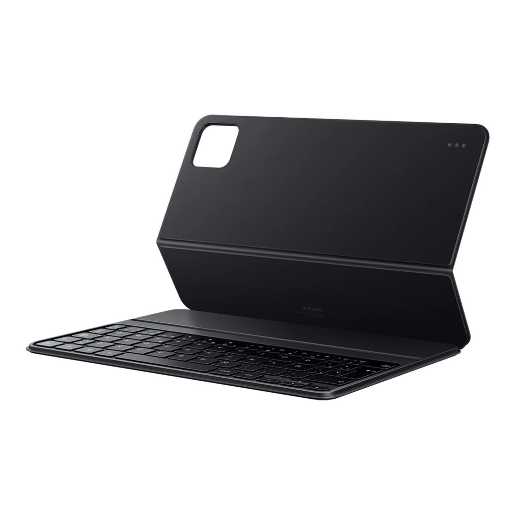 Teclado y funda magnética para Xiaomi Pad 8 y 8 Pro en color negro, diseño delgado con teclas de perfil bajo y soporte tipo folio con recorte para cámara