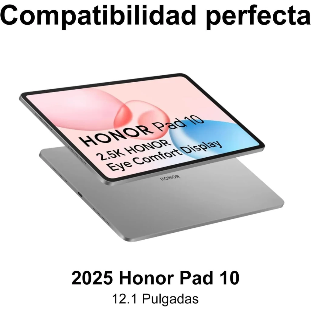 Funda con Teclado Español para Honor Pad 10 12.1 pulgadas, diseño delgado, soporte estable y recortes precisos; protege y mejora la escritura y visualización