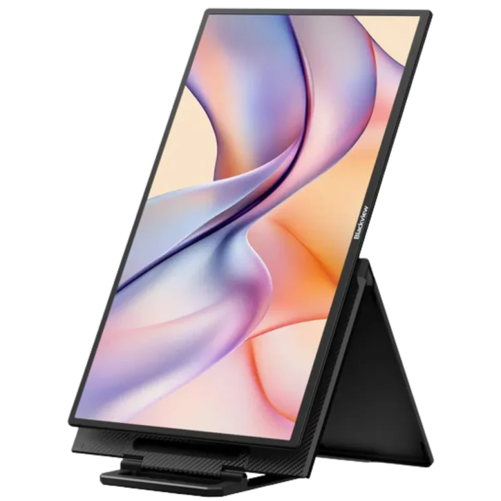 Monitor portátil Blackview Table 10 de 23.8 pulgadas en vertical, pantalla FHD sin bordes, soporte plegable tipo funda y base antideslizante
