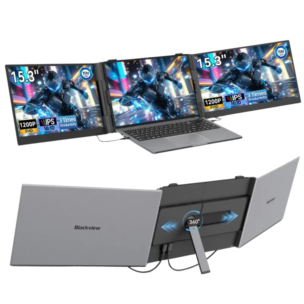 Monitor Portátil Blackview DCM8 15.3" FHD+ Dual Screen Extender 60Hz USB-C 100W