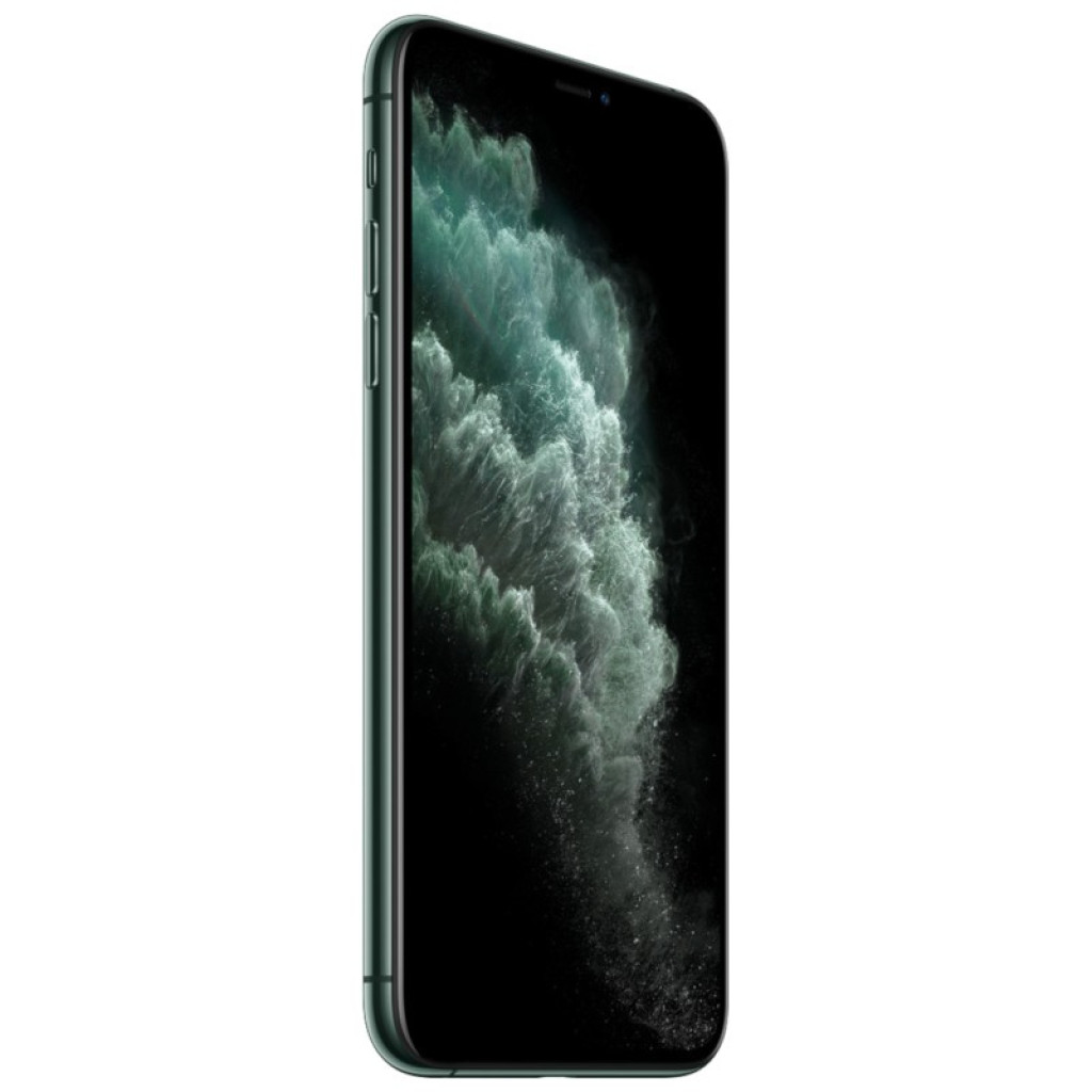 iPhone 11 Pro Max 256Go Vert Nuit rénové excellent état, écran large bord fin, verre brillant, cadre aluminium vert, profil fin élégant