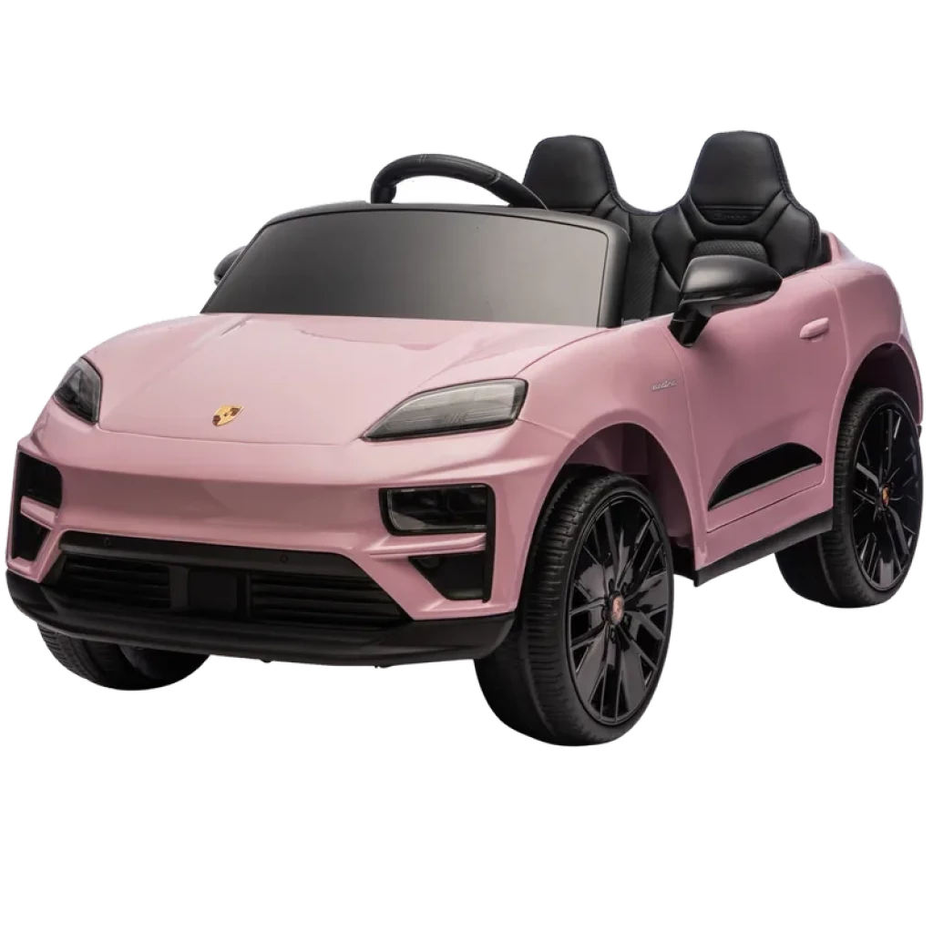 Porsche Macan Rosa 12V Licencia Oficial y Mando Parental 2.4G - Coche Eléctrico para Niños