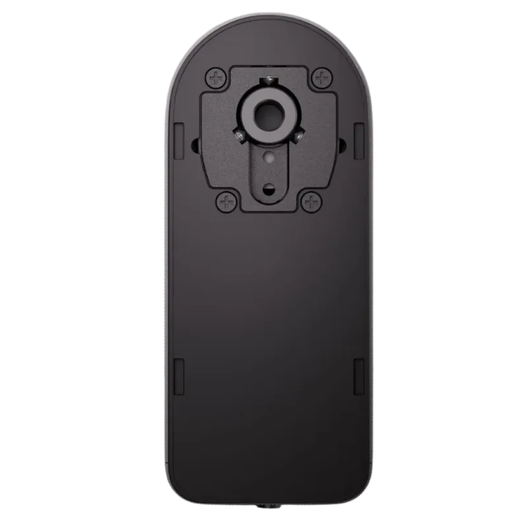 Xiaomi Self-Install Smart Lock sem teclado, placa traseira preta retangular com cantos arredondados, furação central e quatro parafusos visíveis para