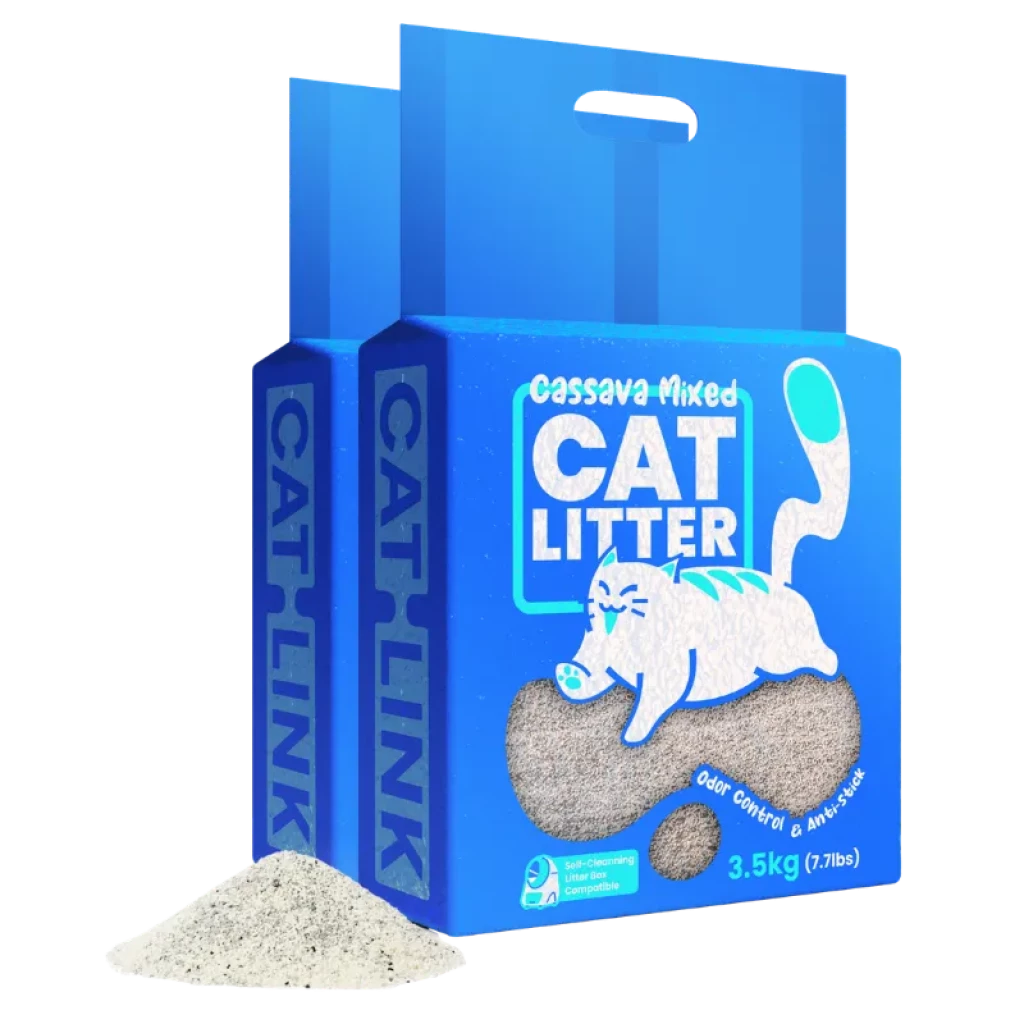 Lot de 2 sacs de sable mélangé à base de manioc CATLINK pour bacs à litière automatiques