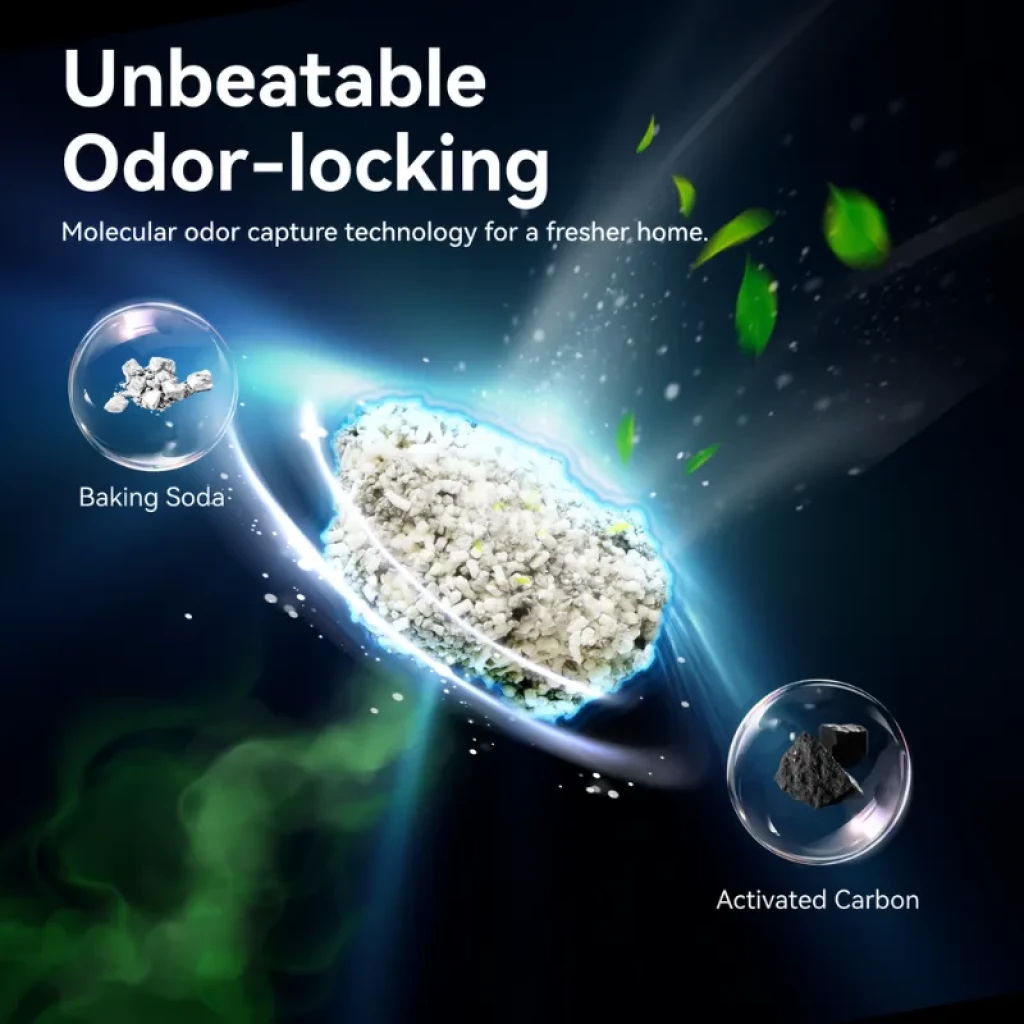 CATLINK Litière pour chats à base de yucca mélangé Paquet de 2, granules gris avec charbon actif et bicarbonate, technologie anti-odeurs puissante,