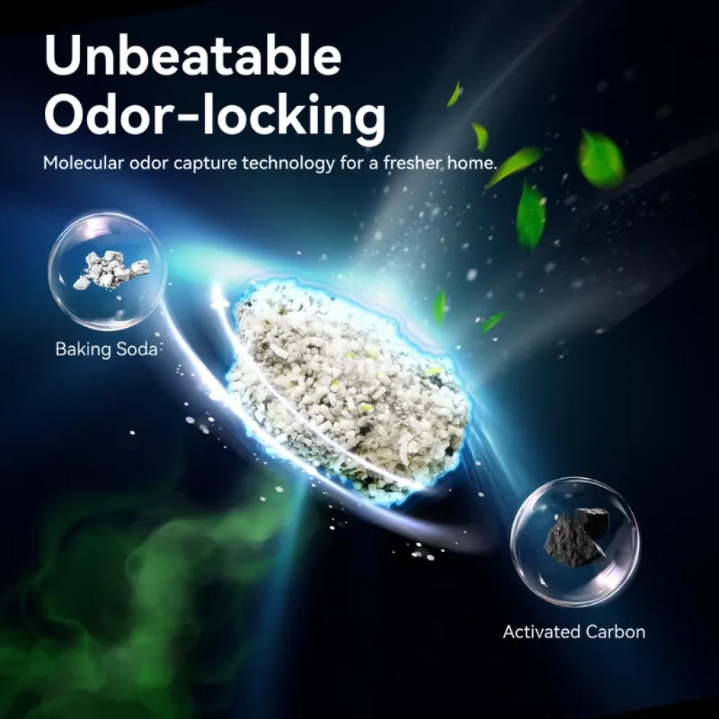 CATLINK Litière pour chats à base de yucca mélangé Paquet de 2, granules gris avec charbon actif et bicarbonate, technologie anti-odeurs puissante,