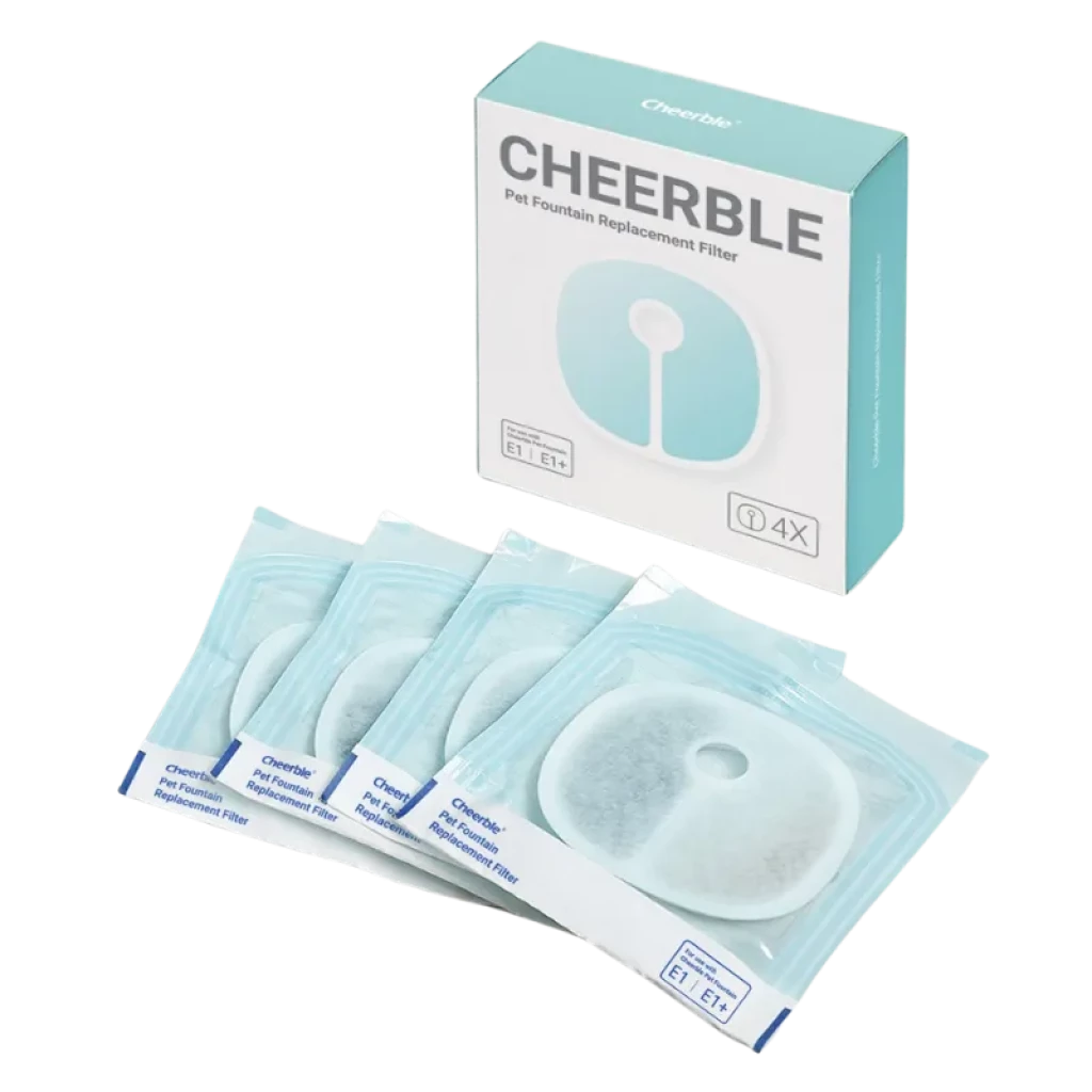 Pacote com 4 filtros originais para bebedouro Cheerble Elfin E1 e E1+