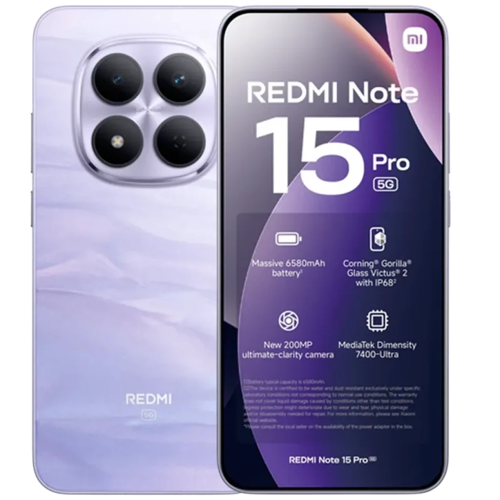Xiaomi Redmi Note 15 Pro 5G Lilas 512 Go Écran 6,83" AMOLED 12 Go RAM 3200 nits