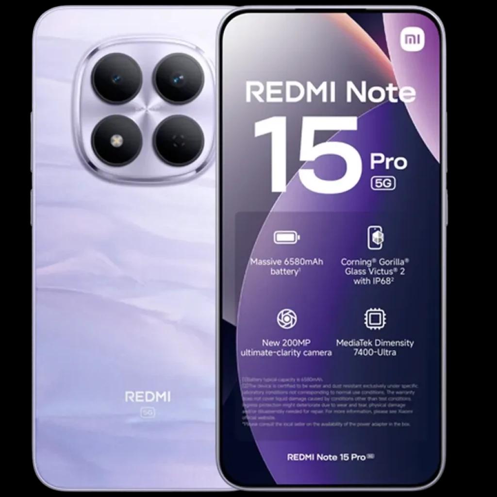 Xiaomi Redmi Note 15 Pro 5G Lilas 512 Go Écran 6,83" AMOLED 12 Go RAM 3200 nits