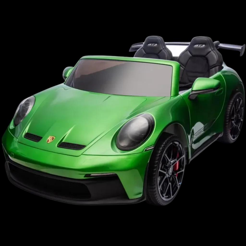 Porsche 911 GT3 12V Verde - Coche Eléctrico para Niños con Batería 10Ah