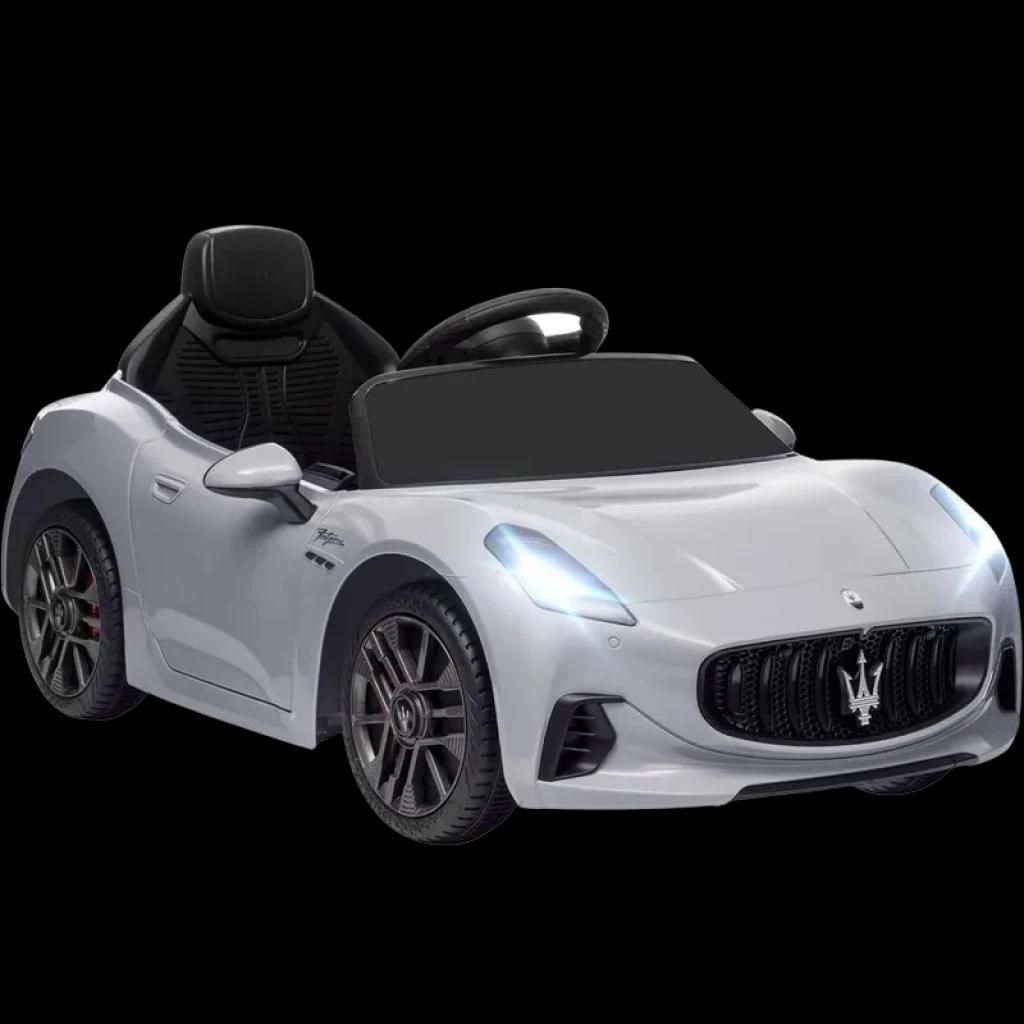 Maserati GranTurismo Folgore 12V Gris Licencia Oficial  y Ruedas EVA - Coche Eléctrico para Niños