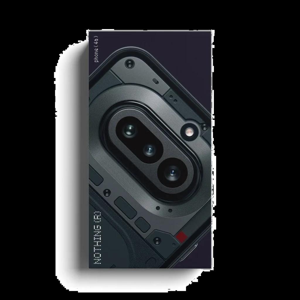 Nothing Phone 4a 5G preto com módulo de câmera traseira destacado, lentes duplas e acabamento metálico texturizado; design minimalista e moderno