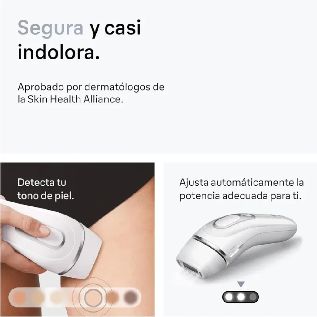Braun Silk-expert Pro 3 PL3020 IPL con Tecnología SensoAdapt y cabezal de precisión, cuerpo blanco, ajuste automático de potencia y sensor de tono de piel