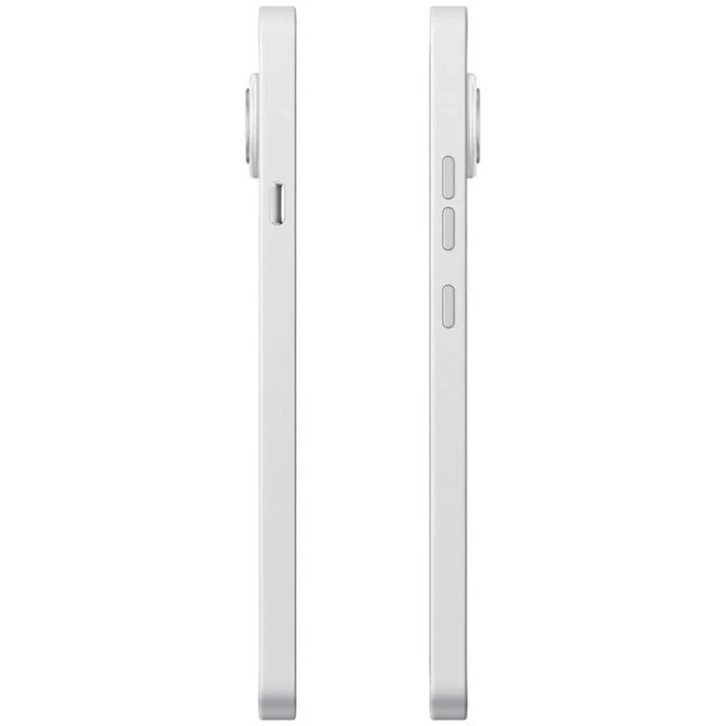 Nothing Phone 4a 5G branco visto de perfil, corpo fino com laterais retas, botões de volume e energia, módulo de câmera saliente, 256 GB e 12 GB RAM