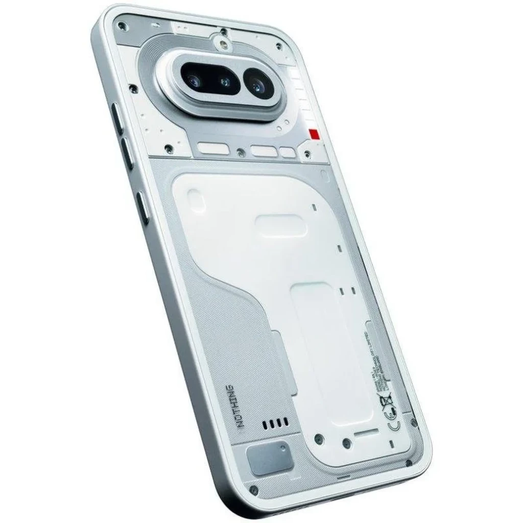 Nothing Phone 4a 5G branco com traseira transparente, Interface Glyph iluminada, módulo duplo de câmeras horizontais e acabamento minimalista