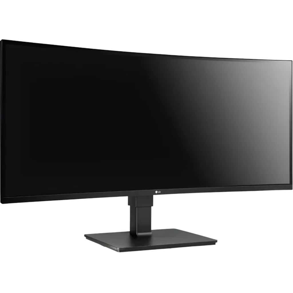 LG 35BN77CP-B.AEU monitor curvo UltraWide 35 pulgadas, biseles finos, pantalla negra mate, soporte ajustable y base rectangular robusta