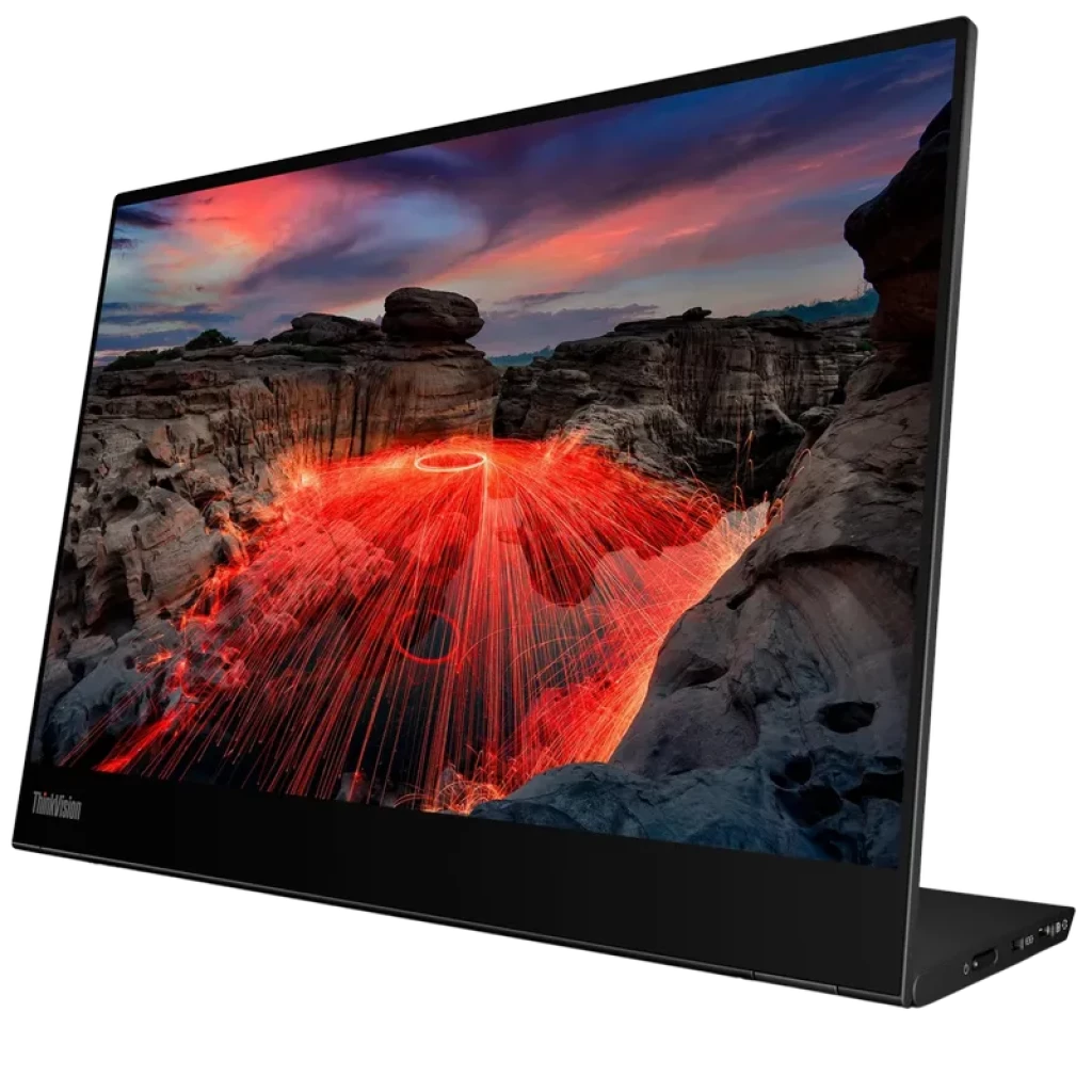 Lenovo ThinkVision M14t Gen 2 14 pouces 2,2K tactile, bords ultrafins, dalle mate anti-reflets, couleurs vives, design portable léger et élégant