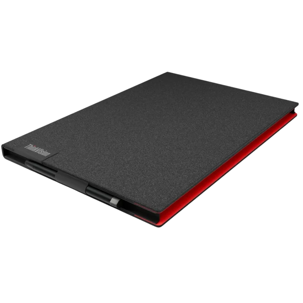 Lenovo ThinkVision M14t Gen 2 14 pouces 2,2K tactile avec étui gris texturé, accents rouges et stylet intégré, design fin et portable