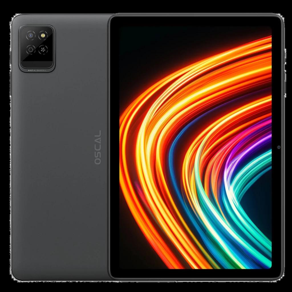 Tablette Oscal Pad 30 Wifi gris avec grand écran bord fin, caméra arrière carrée double flash, logo latéral discret, design mince et moderne