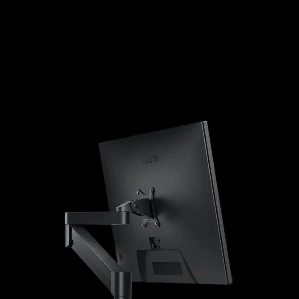 Parte trasera de monitor Xiaomi A27i 2026 con panel IPS FHD, soporte VESA ajustable y diseño delgado en negro, biseles finos y acabado mate