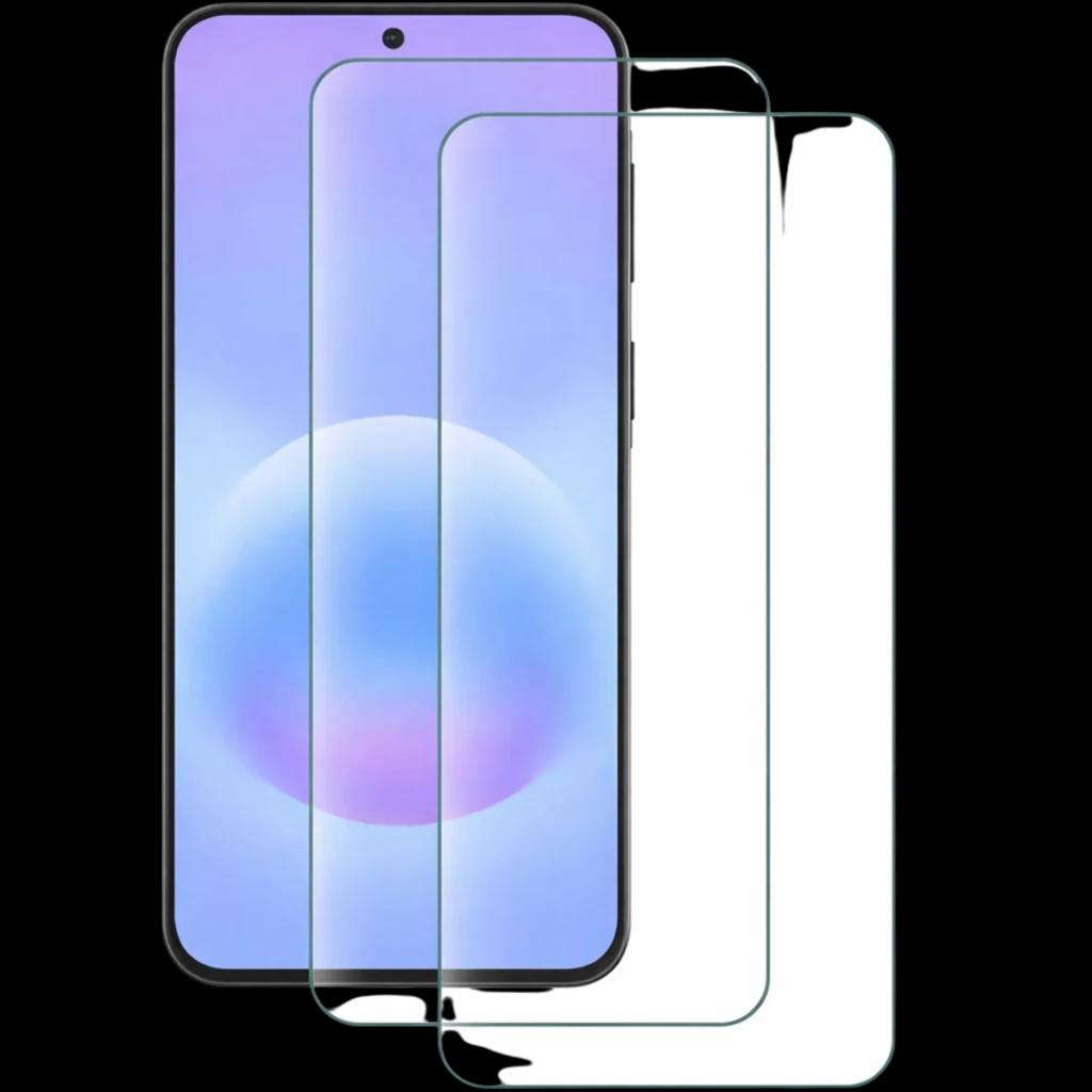 Pack x2 Protetor de vidro temperado Samsung Galaxy A57 com bordas finas, alta transparência e recorte para câmera, cobertura total da tela e toque sensível