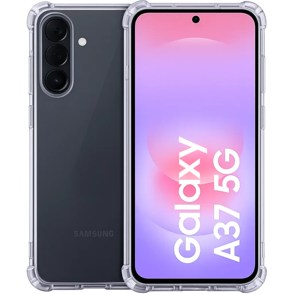 Funda de silicona reforzada para Samsung Galaxy A37 5G, transparente, esquinas con protección antiimpacto, ajuste preciso, muestra el diseño original del