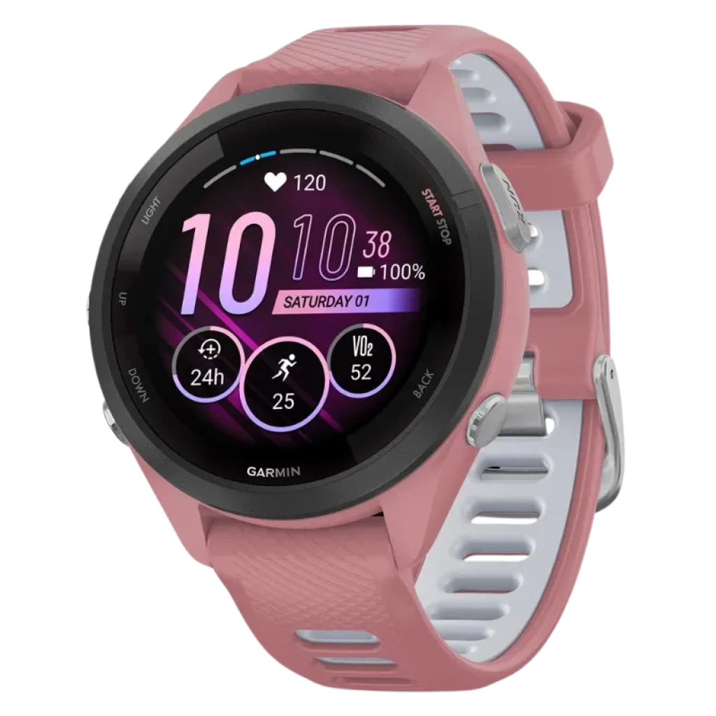 Garmin Forerunner 265S de 42 mm rosa e branco com ecrã tátil AMOLED