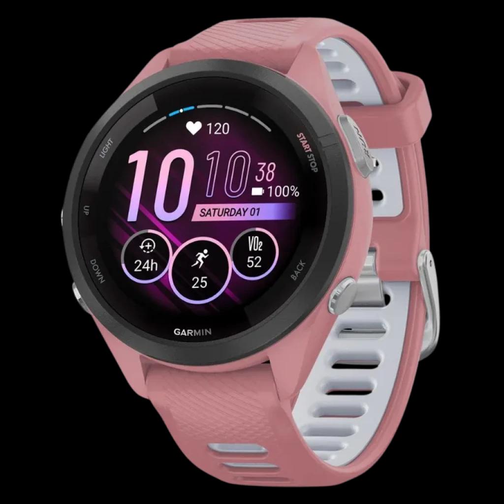 Garmin Forerunner 265S de 42 mm rosa e branco com ecrã tátil AMOLED