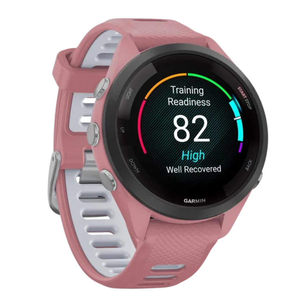 Visualização das métricas de preparação para o treino no Garmin Forerunner 265S