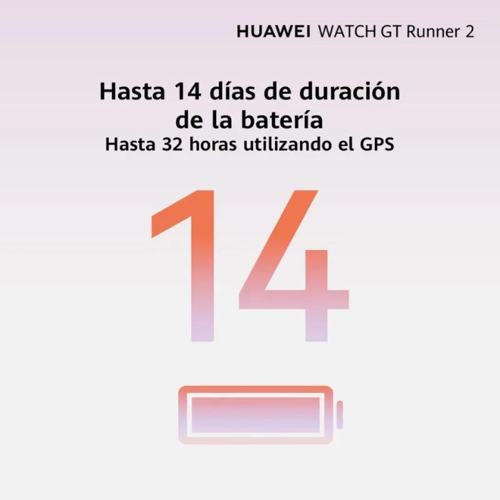 Huawei Watch GT Runner 2 avec une autonomie allant jusqu'à 14 jours ou 32 heures avec le GPS, design sportif et léger