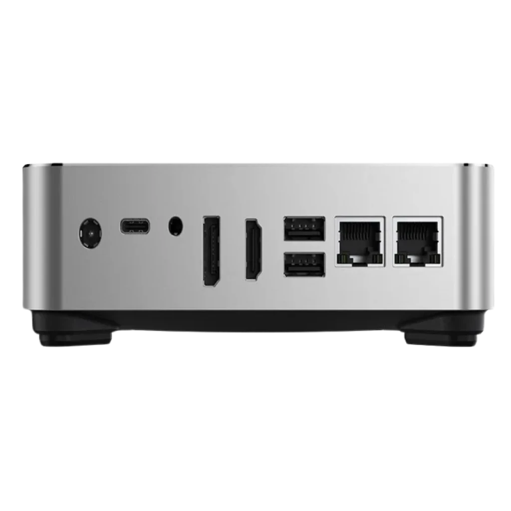 Puertos Chuwi AuBox: Doble LAN 2.5G, OCuLink, Thunderbolt 4 y HDMI 2.1