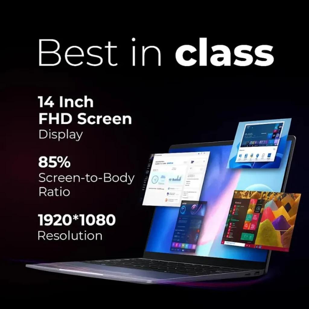 Chuwi CoreBook i3 portable de 14 pouces avec écran FHD 1920x1080, bordures fines et 85 pour cent de rapport écran-corps