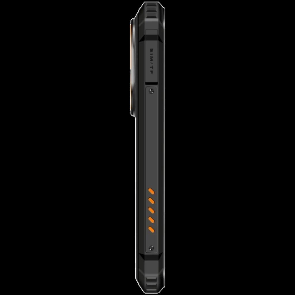 Oukitel G6 128 Go Rugged 4 Go de RAM Verre Dragon Tracks avec profil latéral épais, bords renforcés, rainures antichoc et contacts orange pour dock de charge