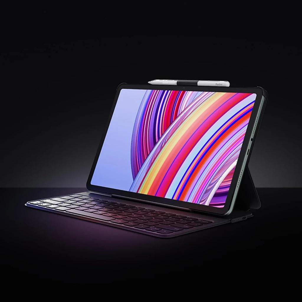 Teclado Xiaomi Pad 8 / 8 Pro Touchpad Keyboard com Capa Inteligente Preto, layout completo retroiluminado, touchpad amplo e suporte magnético para caneta