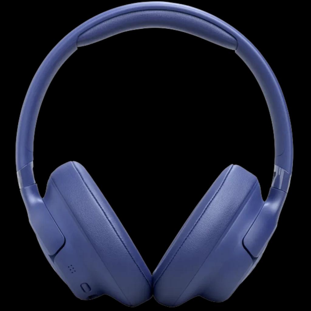 Auriculares circumaurales JBL Tune 730BT en color azul, diseño plegable con diadema acolchada y almohadillas gruesas, controles laterales y conexión