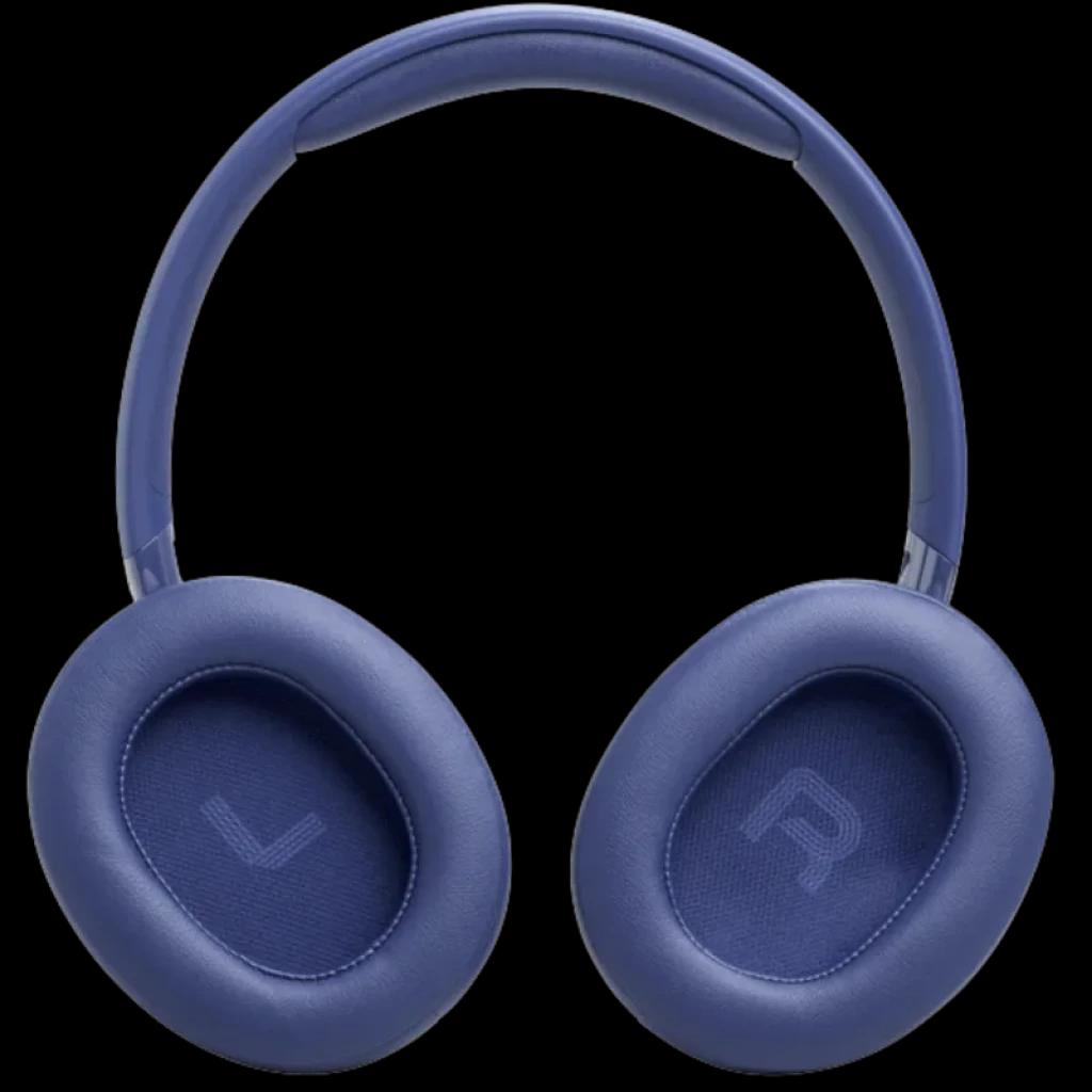 Auriculares circumaurales JBL Tune 730BT azul, diadema acolchada y copas ovaladas con marcadores L y R, diseño plegable y acabado mate elegante