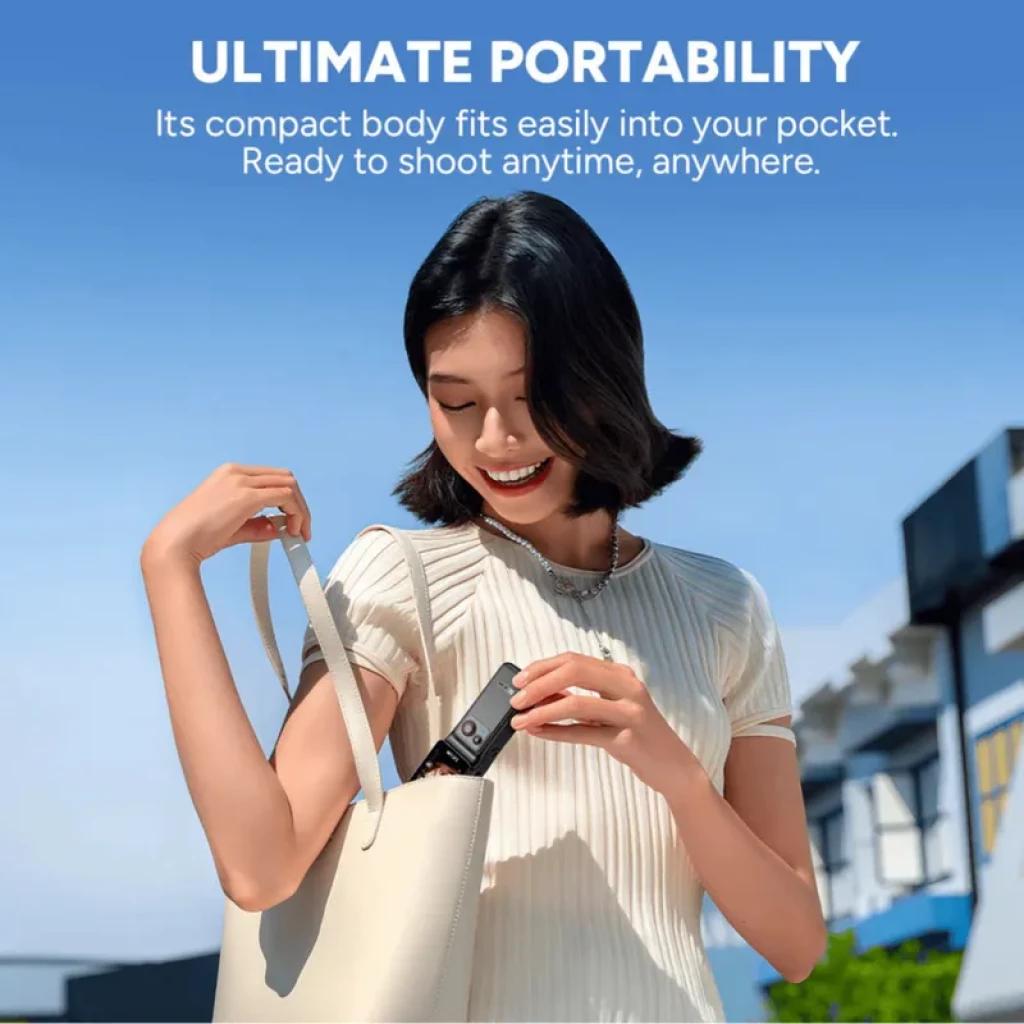 SJCAM C400 Pocket 4K cámara modular 3 en 1 con cuerpo compacto, pantalla giratoria y diseño de bolsillo; ideal para llevar y grabar en cualquier lugar