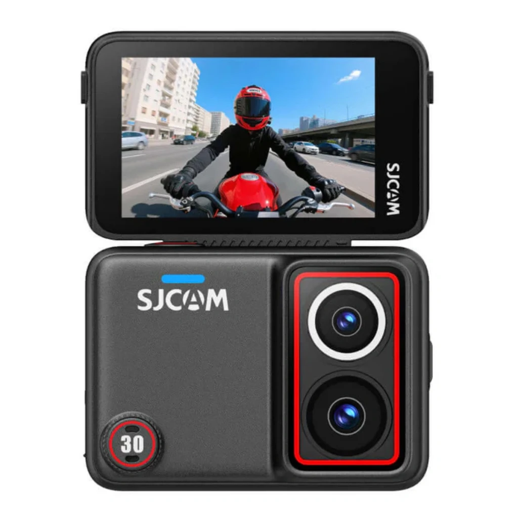 SJCAM SJ30 Standard Kit 4K Lente Dual, cámara deportiva compacta con doble lente frontal, pantalla trasera amplia y diseño robusto para acción