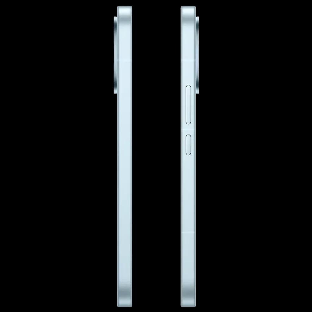 Laterales del Xiaomi Poco X8 Pro Max 5G en azul: marco metálico delgado, módulo de cámara sobresaliente, botones de volumen y encendido alineados a la