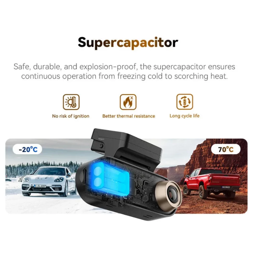 DDPAI N5 Pro 2CH 4K + 2K: dashcam com supercapacitor, resistente de -20°C a 70°C, corpo robusto e lente grande angular para gravações