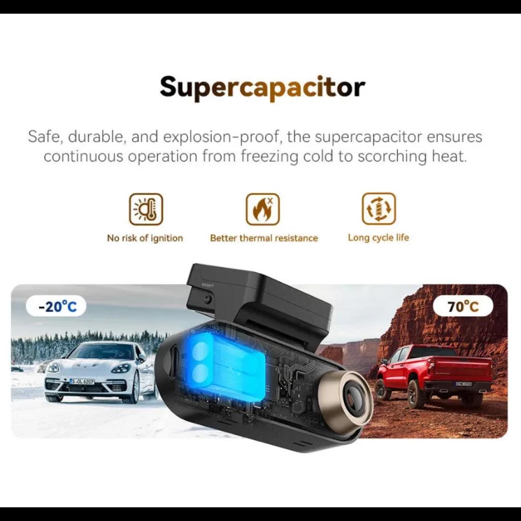 DDPAI N5 Pro 2CH 4K + 2K: dashcam com supercapacitor, resistente de -20°C a 70°C, corpo robusto e lente grande angular para gravações