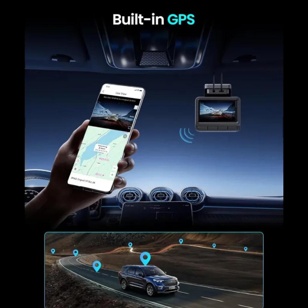 DDPAI Z50 Pro GPS 4K – câmera veicular com GPS integrado, app no smartphone, visualização ao vivo e rastreamento de rotas com pontos no mapa