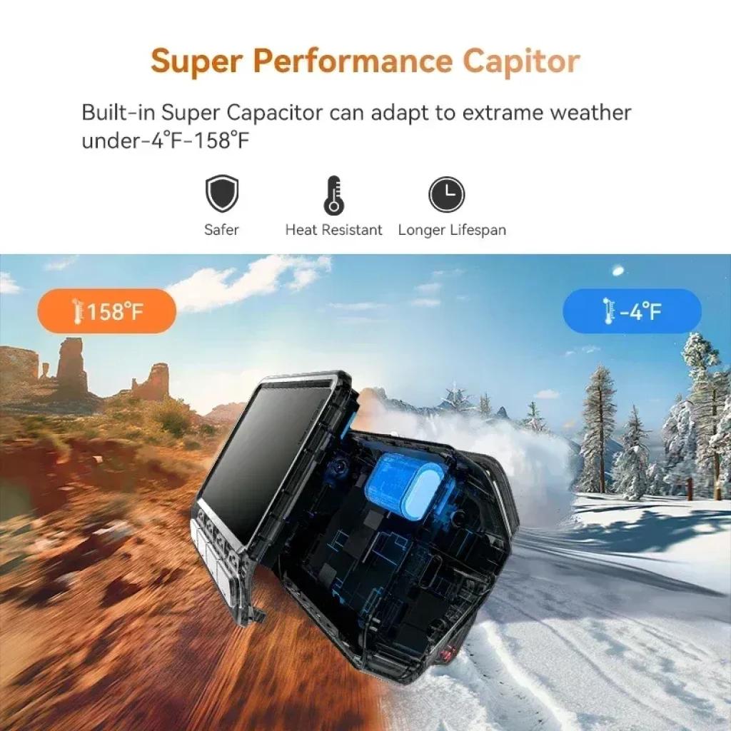 DDPAI Z60 2CH 4K avec module Cloud 4G, boîtier robuste avec super condensateur intégré, écran latéral, résistant chaleur et froid extrêmes