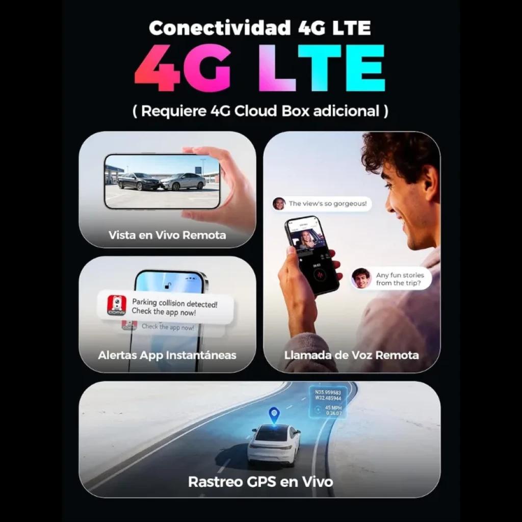 DDPAI Z90 Master 2CH 4K - Caméra pour voiture avec 4G LTE, aperçu en direct, alertes instantanées, appel vocal à distance et traçage GPS en temps réel