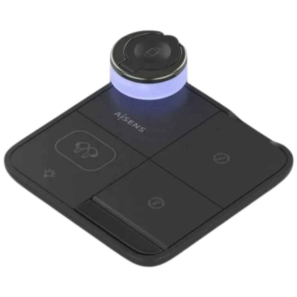 Aisens ASCH-15W4WC062-W Carregador sem fios 4 em 1 de 15 W com Qi, Preto