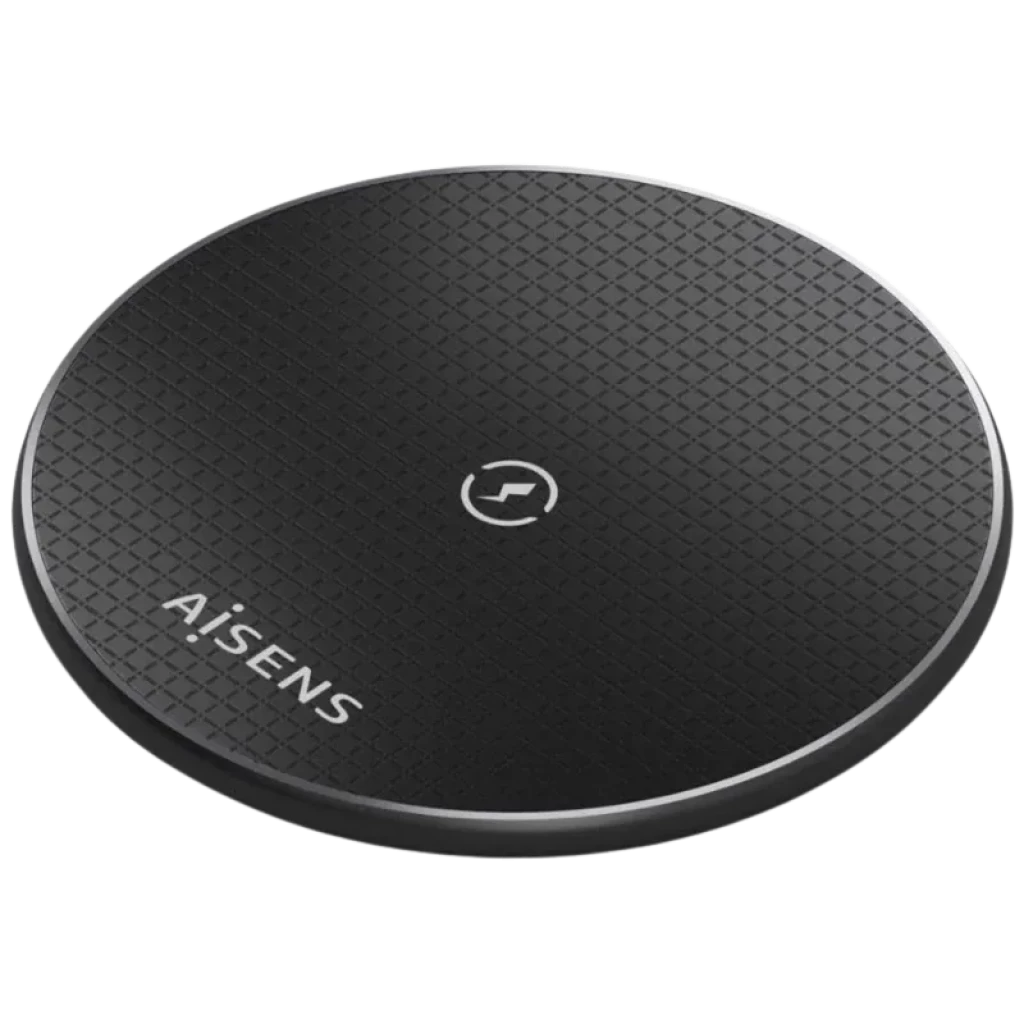 Aisens ASCH-15W1WC058-W Carregador sem fios Qi de 15 W com USB-C - Base de carregamento preta