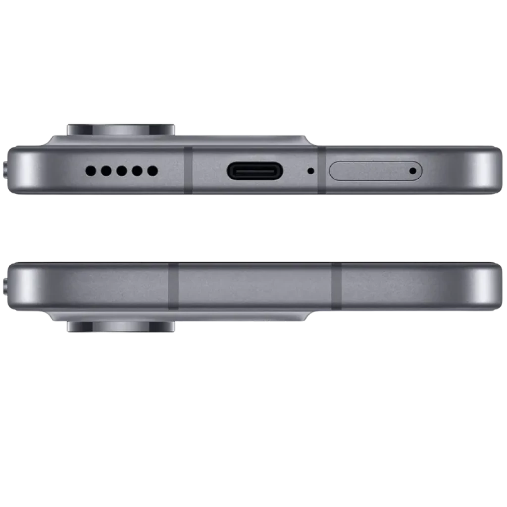 Bordes metálicos del Honor 600 Lite 5G negro con módulo de cámara sobresaliente, altavoz, puerto USB-C y bandeja SIM; diseño delgado y acabado mate elegante