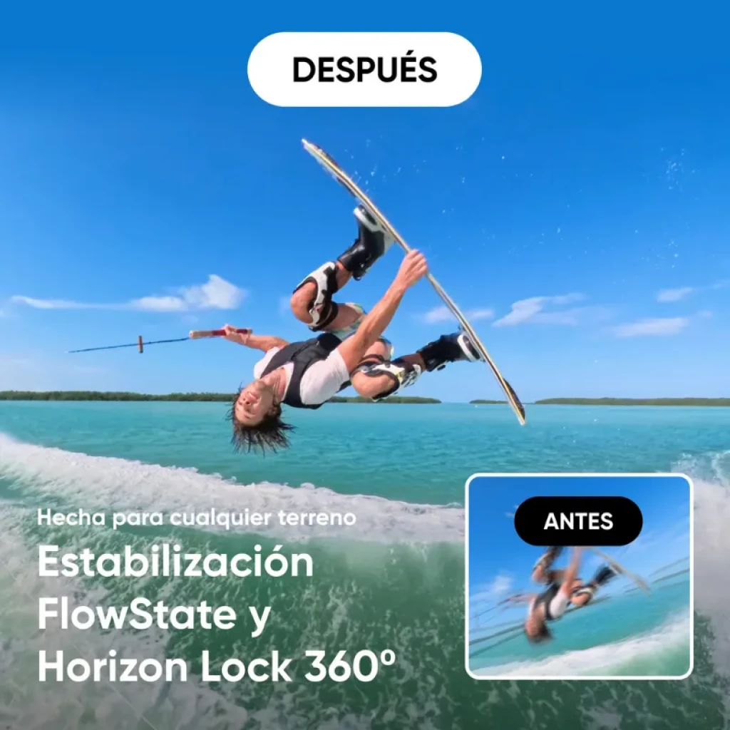 Caméra d'action Insta360 X4 à 360° avec enregistrement 8K et photos 72 MP, stabilisation FlowState et Horizon Lock 360°, idéale pour les activités aquatiques et terrestres