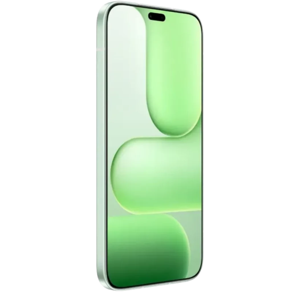 Honor 600 Lite 5G Sprout Green con pantalla casi sin bordes y agujero doble frontal, diseño curvo en verde, acabado brillante y cuerpo delgado elegante